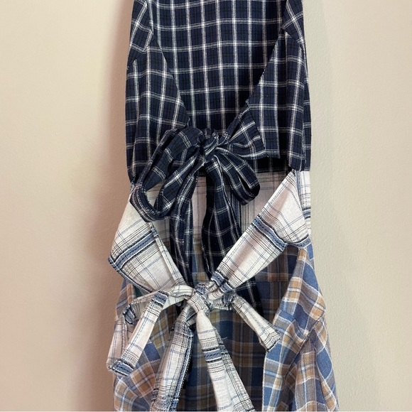 Urban Outfitters Plaid Patchwork Halter Open Back Tie Midi Dress - Picture 8 of 14